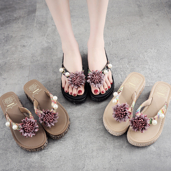| beach sandals | jacuzzi sandals ❥Dép xỏ ngón phù hợp thời trang dành cho nữ Muffin Sandals Wedge G