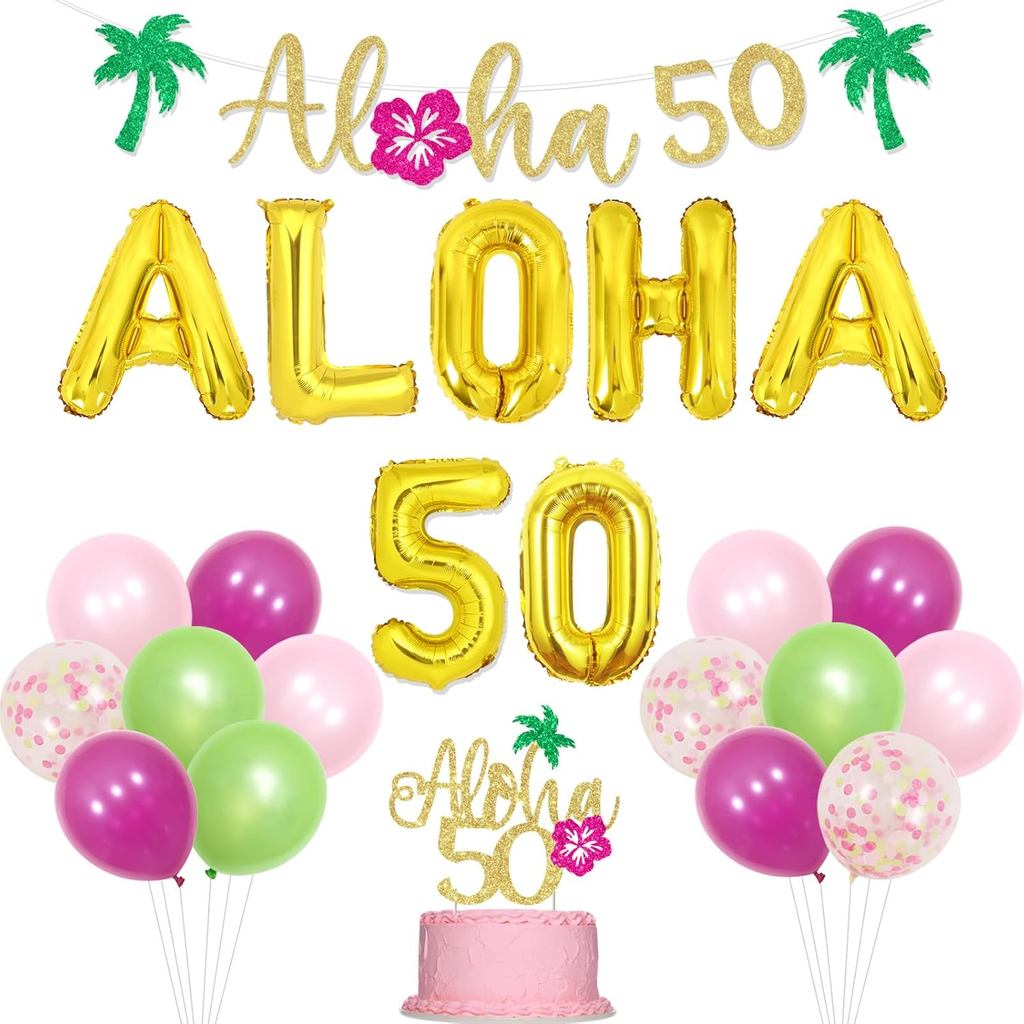 Aloha Trang trí tiệc sinh nhật lần thứ 50, Nhiệt đới Hawaii Aloha Luau Trang trí tiệc sinh nhật lần 