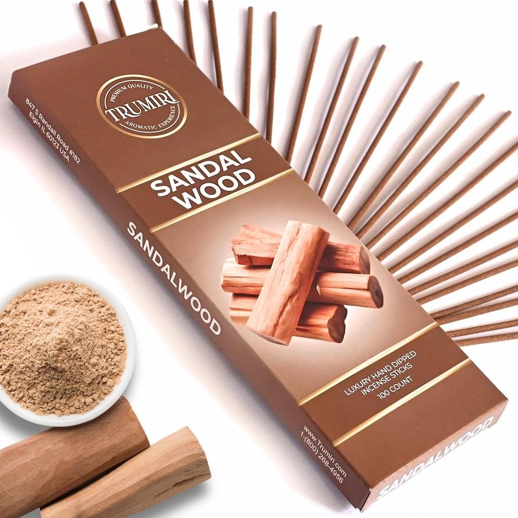 Gậy hương gỗ đàn hương - Gói 100 ngón tay - Được làm bằng hương tự nhiên De Sandalo - Không độc hại 