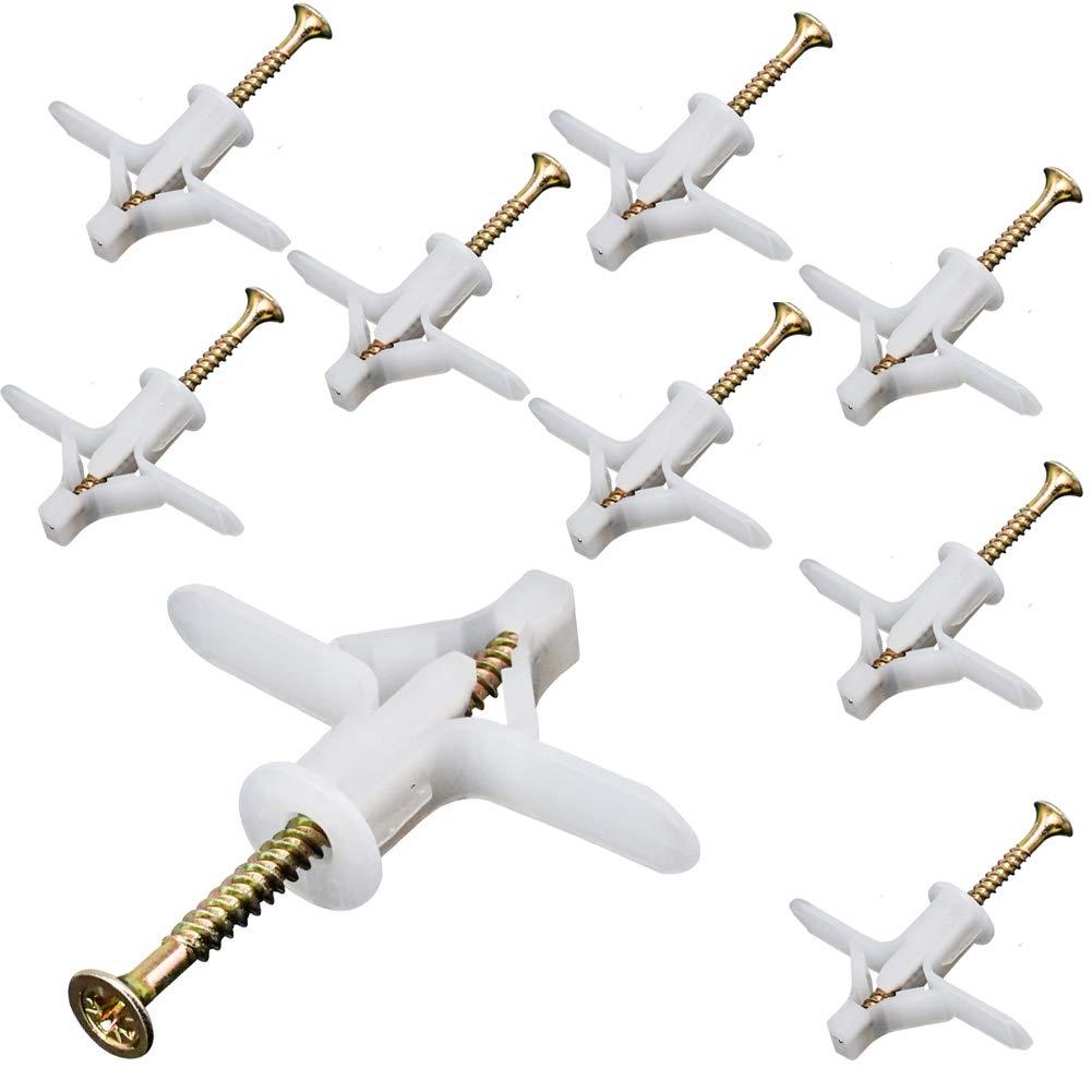 Neo tường rỗng, Bộ neo vách thạch cao có vít, tường rỗng tự khoan, 65Lbs, Trắng (Một kích thước, Neo
