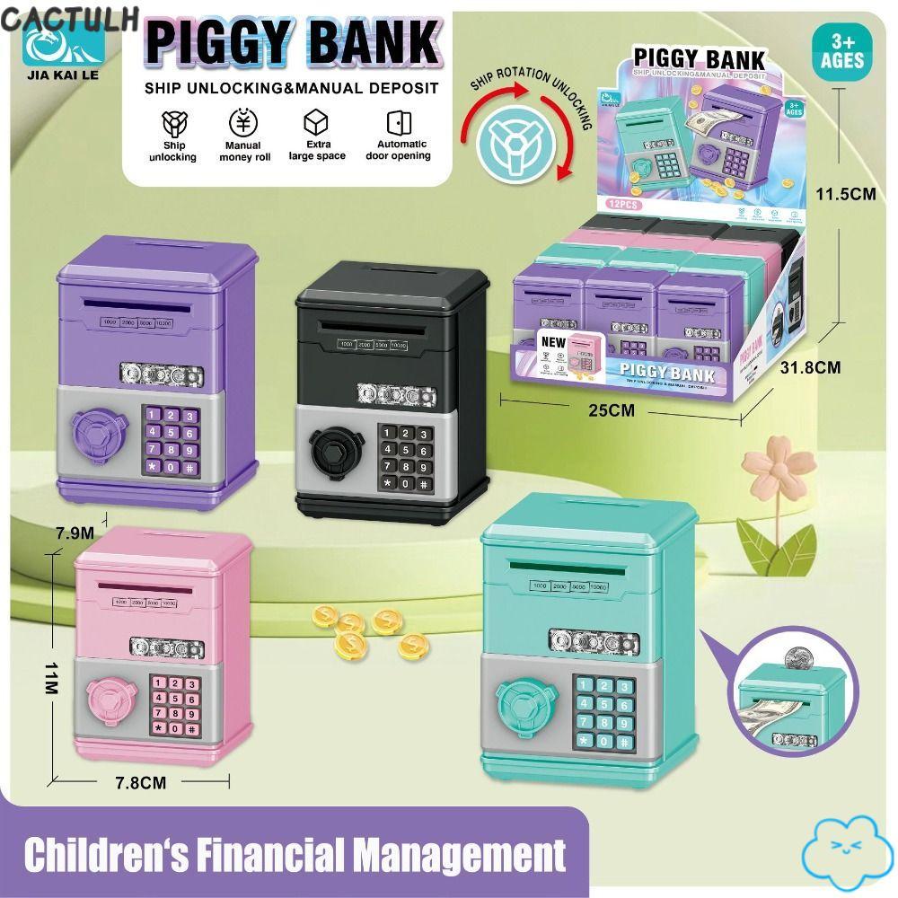 CACTULH Đồ Chơi Trẻ Em Heo Đất, Hộp Tiền Tiết Kiệm Tiền Cho Trẻ Em Mini, Mật Khẩu ATM Đồ Chơi Tiết K