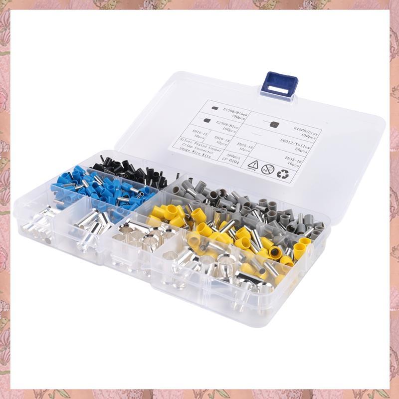 [h3w732xnj.ph] 390 Cái AWG (2 4 6 8 10 12 14 16) Bộ dụng cụ dây Ferrules Crimp Terminal Connector Sl