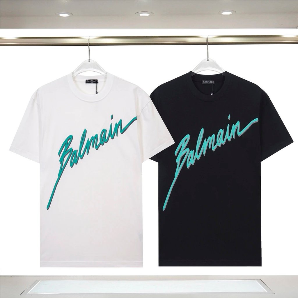 Balmain / Balmain Nam Nữ Áo Thun Đơn Giản Phù Hợp Với Mọi Trận Đấu