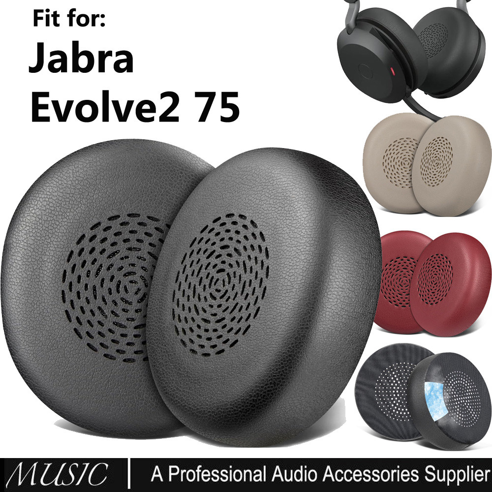Tai nghe cho Jabra Evolve2 75 - Đen | (Not Fit Evolve 75), Đệm Tai Cho Tai Nghe Evolve2 75 On-ear