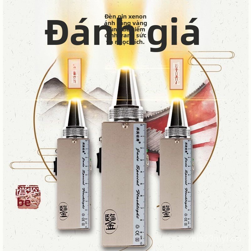 Đèn pin xenon 9V sạc điện tập trung quang phổ giám định ngọc bích đồ cổ trang sức đồ sứ cao cấp