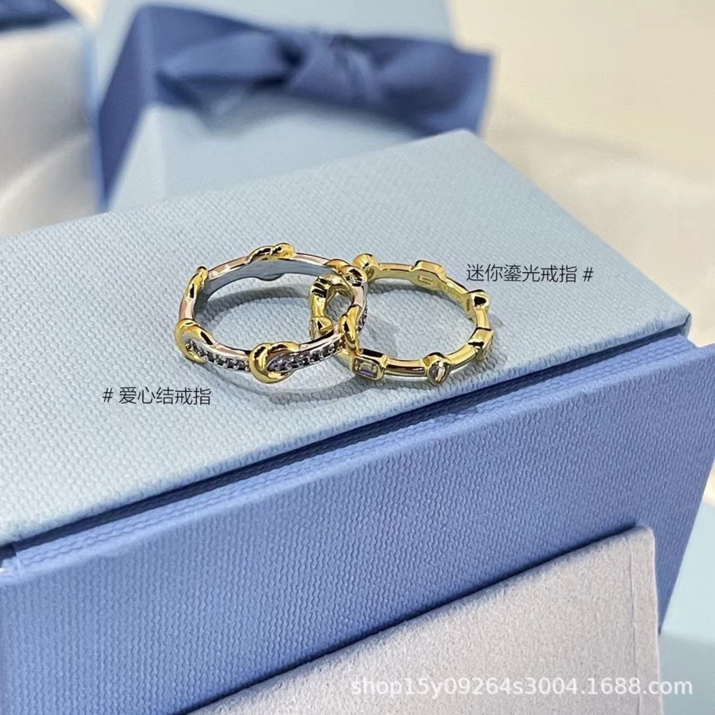Jewelry Heart Knot Ring Mini gilded ring, light luxury and elegant design accessory ring