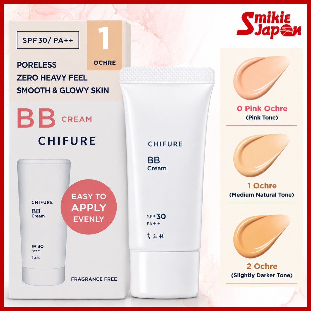 CHIFURE BB Cream N SPF30 PA++ 30g Kem Nền BB Makeup Base Nhật Bản 0 Pink Ochre 1 Ochre 2 Ochre