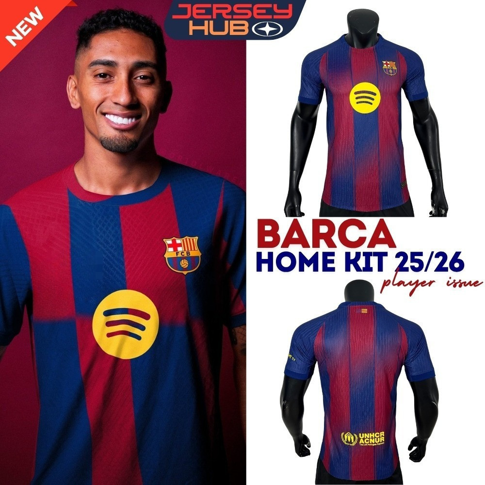 Barcelona Jersey Barca 2025-26 Người hâm mộ Phát hành chính thức Sân khách sân nhà EPL MỚI FCB Jerse