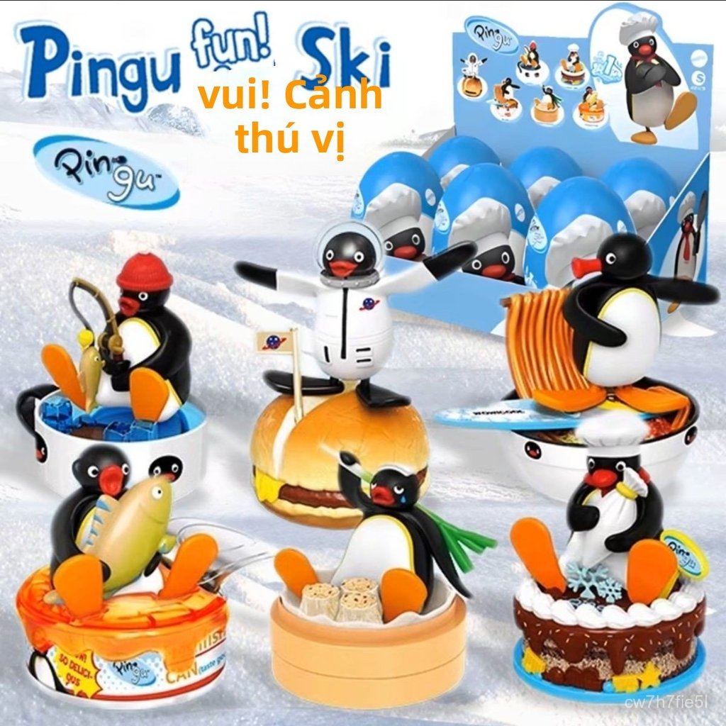 Mô hình gấu bông Pingu dễ thương trưng bày phụ kiện bể cá sáng tạo cho bé