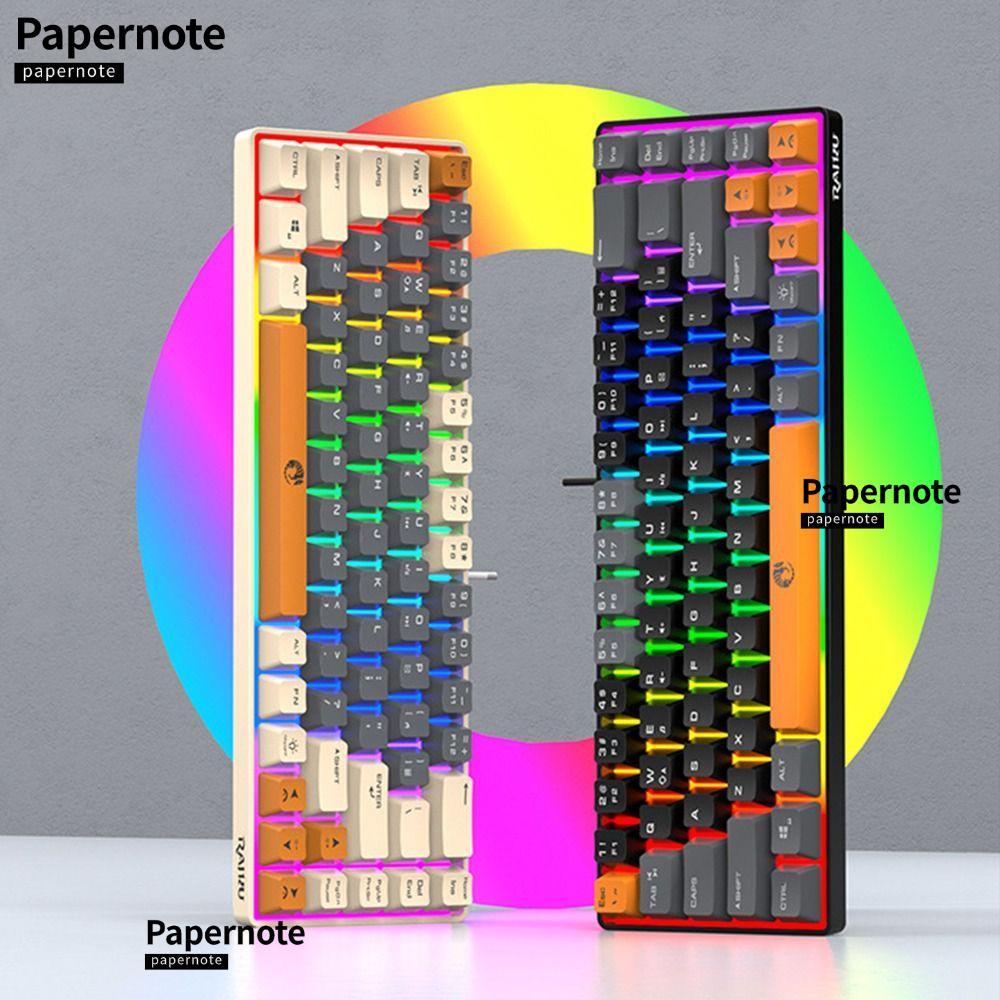 Bàn phím chơi game PAPERNOTE, Bàn phím 68 phím Công tắc xanh RAIKU K68, Phím Thái Đèn nền Bàn phím v