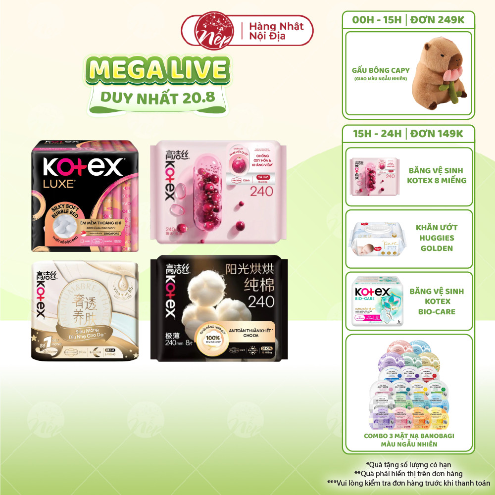 [Phiên Bản Cao Cấp] Băng Vệ Sinh Kotex Stylista/Luxe/Cicada/CranBerry/Siêu Ban Đêm Êm Dịu - Nepshop1