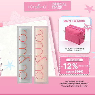 [Romand] Combo 2 Son thỏi lì, lên màu siêu xinh Hàn Quốc Romand Zero Matte Lipstick 3g