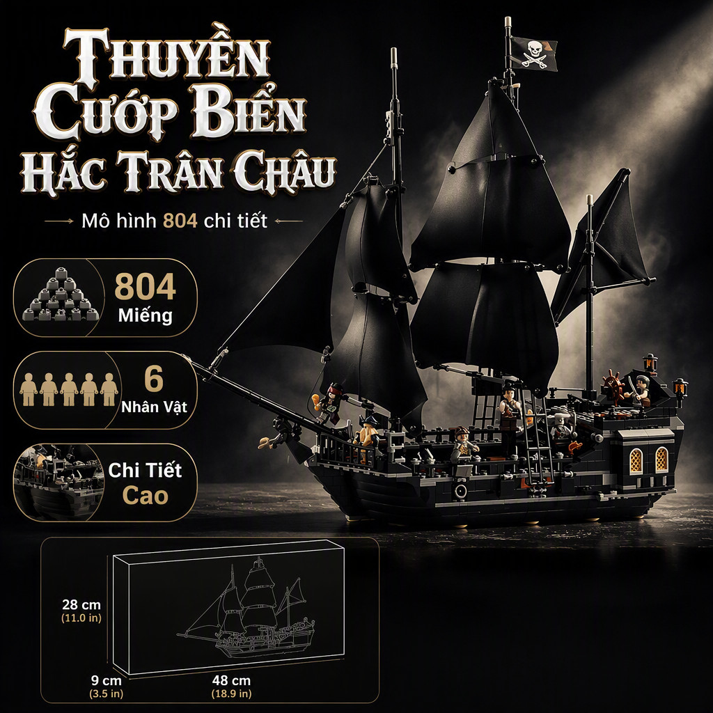 Lepin Compatible Pirate Ship Building Blocks 804 1097 Pieces Jack Sparrow Black Pearl Queen Anne Rev