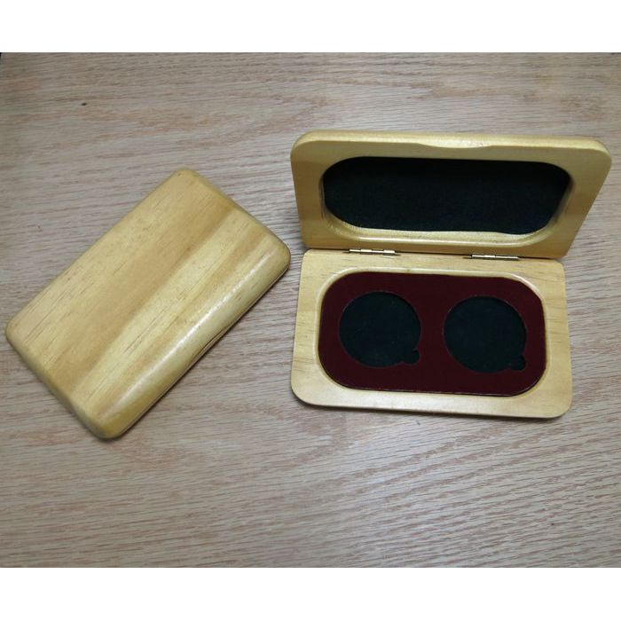 Chen Jiafang Wang Shop 2 Lỗ 1 Ounce Đồng Xu Bạc Hộp Ngoài Bằng Gỗ Không Lời Hộp Trống