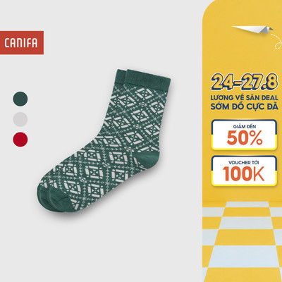 Tất nữ CANIFA cổ cao qua mắt cá in họa tiết 6AK25C003
