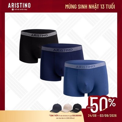 Quần lót nam ARISTINO dáng boxer, cạp dệt nổi bật, chất Modal mềm mại, kháng khuẩn tốt ABX1616
