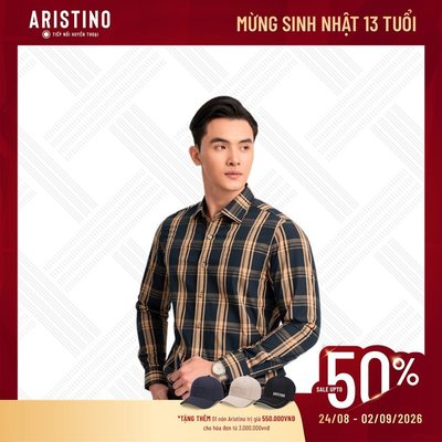 Áo sơ mi nam dài tay ARISTINO kẻ slim fit ôm dáng, sang trọng ALS1720Z