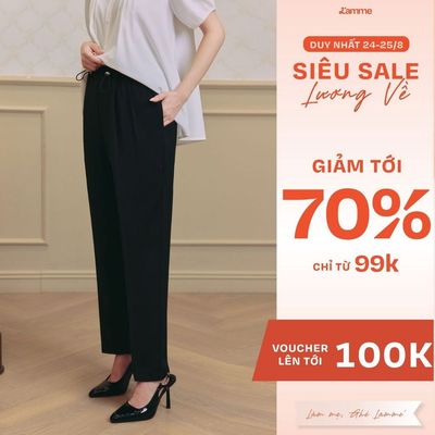 Quần Baggy Nữ SMART BAGGY Thiết Kế Lưng Chun Có Thể Điều Chỉnh Dễ Dàng, Quần Bầu Công Sở Tôn Dáng Chân Thẳng Gọn - L'amm