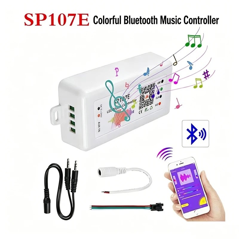WS2812B WS2811 Bộ điều khiển dải đèn LED thông minh Bluetooth Wifi Music Sync Light Tương thích với 