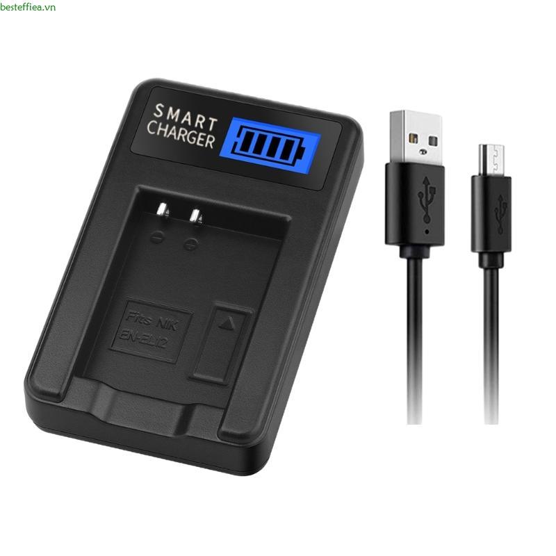 Beste EN-EL12 Bộ sạc USB LCD cho AW100 AW100s AW110s AW120 AW130 P300 P310 P330 P340 S1000PJ S1100PJ