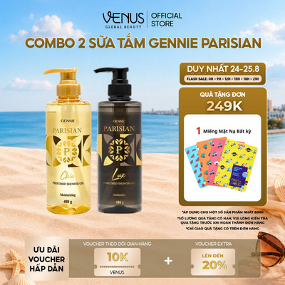 [MUA LÀ CÓ QUÀ] Combo 02 Sữa Tắm Nước hoa Nữ Gennie Parisian 480ml Hương Thơm Sang Trọng, Quyến Rũ