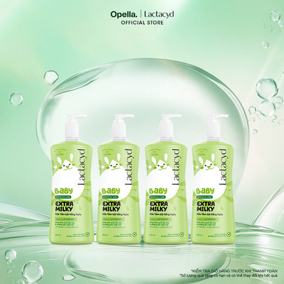 Bộ 4 Chai Sữa Tắm Gội Trẻ Em Lactacyd Baby Extra Milky Làm Sạch Dịu Nhẹ và Dưỡng Ẩm Vượt Trội Size Jumbo 800ml Cho Bé