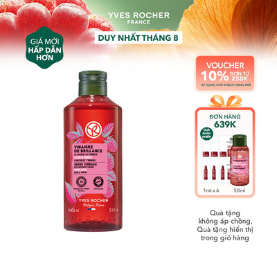 Giấm xả tóc bóng mượt Yves Rocher Shine With Raspberry Vinegar Rinsing Lotion 400ml