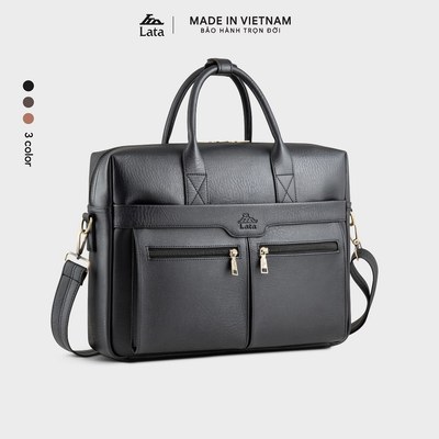 Cặp công sở Lata (Thời trang nam cổ điển đựng vừa laptop 14 inch - Cặp da CA56)