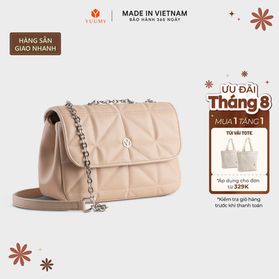 Túi Yuumy (Thời trang nữ dây đeo phối xích cá tính size 23 - Túi đeo chéo da Seasand YN212) Bagsmart