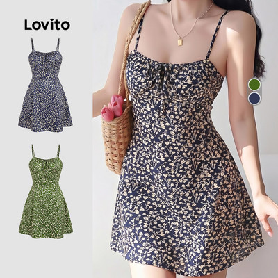 Lovito Đầm Boho Dây Kéo Buộc Nơ Phong Cách Mùa Xuân/Hè Cho Nữ LK4ED817