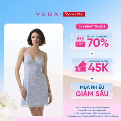[NEW ARRIVAL] Đầm ngắn nữ Vera polyamide in phối ren  - V0711