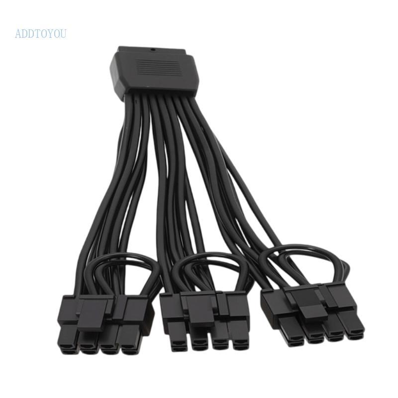 TY GPU Cáp Nguồn 16 Pin Đến 3 x 8 Pin Thẻ Video Cáp PVC Đen 18AWG 17 5 cm Cho Máy Tính Để Bàn Xây Dự