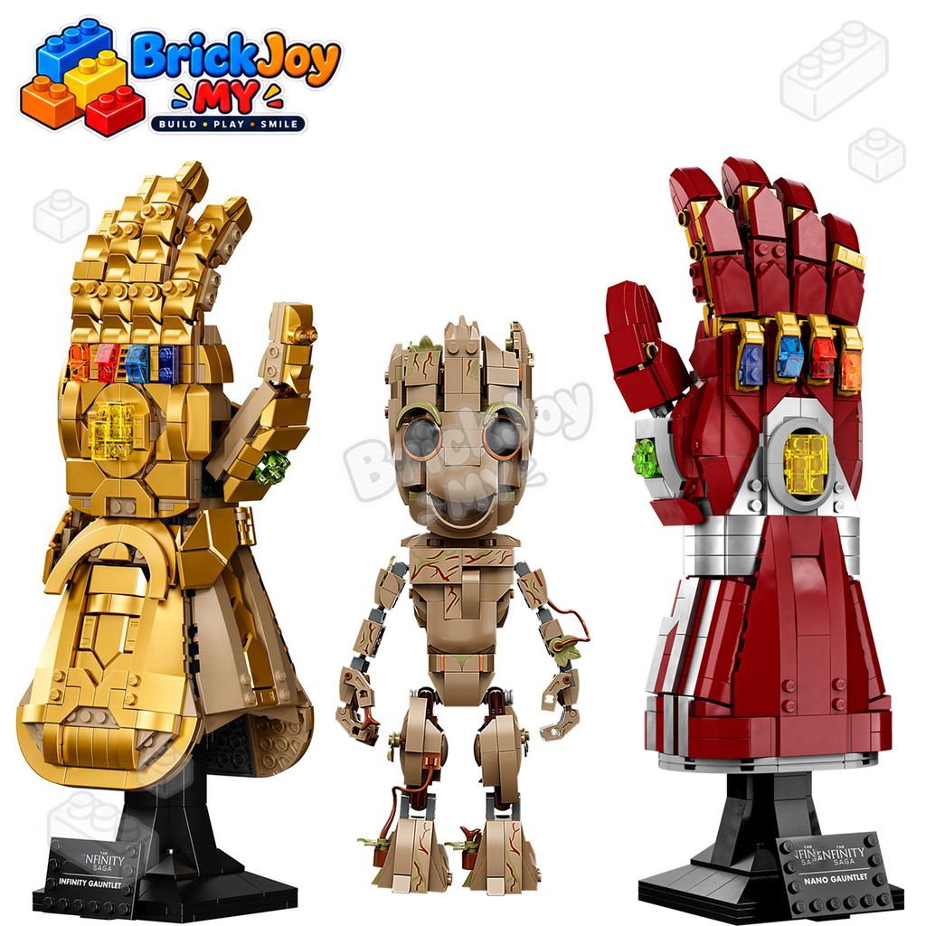 76191 76223 76217 76230 Marvel Khối Xây Dựng Thanos Infinity Gauntlet Iron Man Nano Gauntlet Groot V