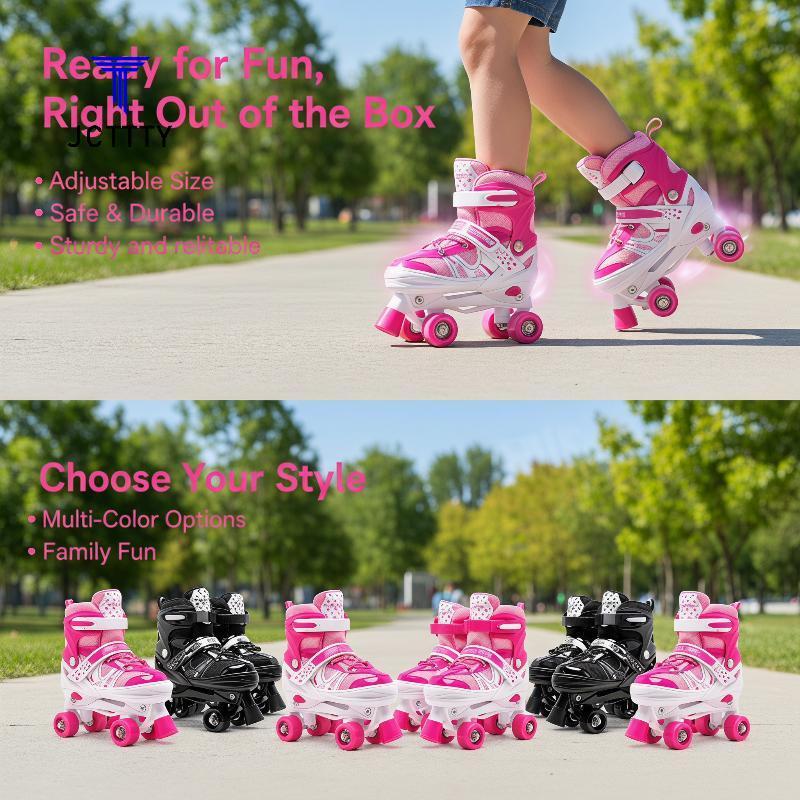 Ketchup Trẻ Em Có Thể Điều Chỉnh Quad Roller Skates An Toàn Thoáng Khí Nhẹ 4 Kích Thước Cho Người Mớ