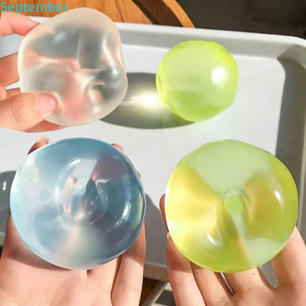 NHẬT BẢN Dầu Dừa Bóng Squishy, Bóng Xanh Trong Suốt Đồ Chơi Bóp Nhanh, Thạch Mềm Squishy Ngọc Trai S