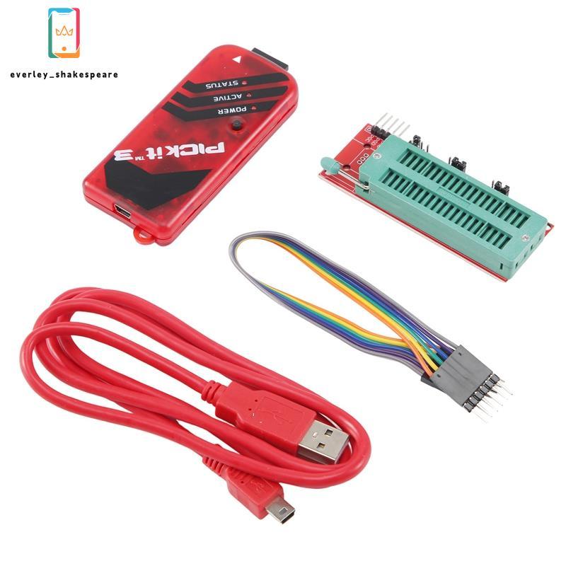 Lập trình viên PICKIT3 + PIC ICD2 PIC Kit Bộ chuyển đổi lập trình 2 / 3 Ghế lập trình đa năng FZ0508