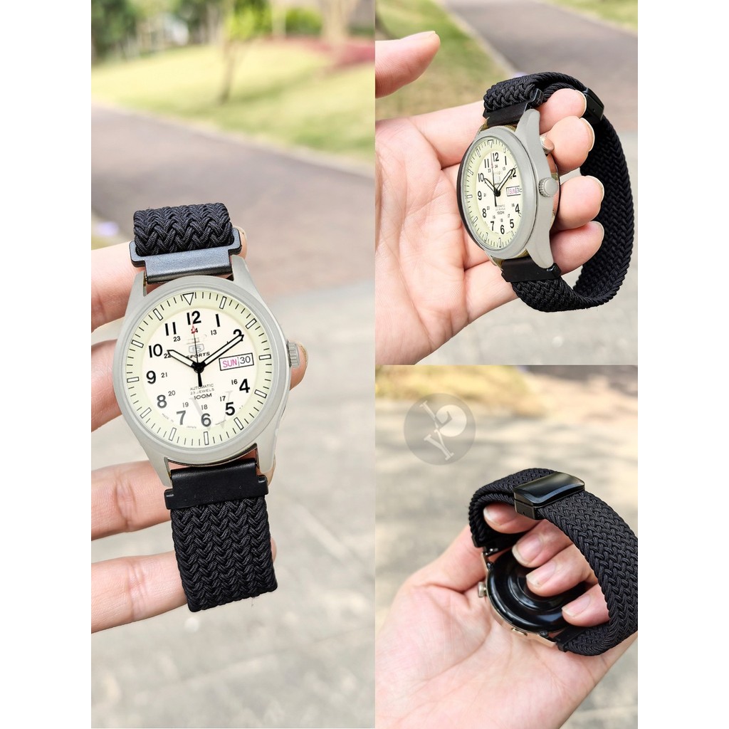 Thích hợp cho dây đeo cơ SEIKO SEIKO SEIKO Watch No. 5 Nam Nữ Mẫu West Iron City Light-Drived Energy