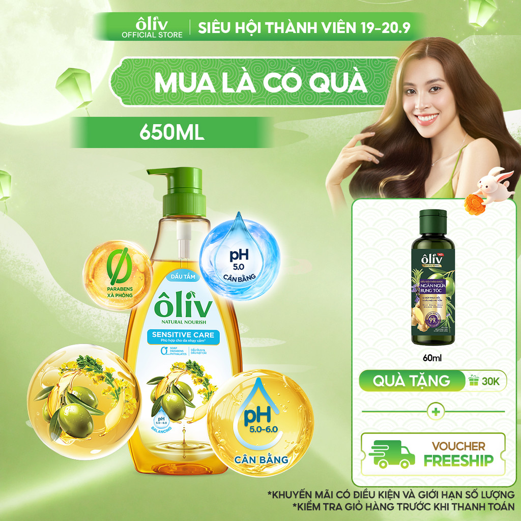 [MỚI] Dầu Tắm Ôliv Cho Da Nhạy Cảm 650ML