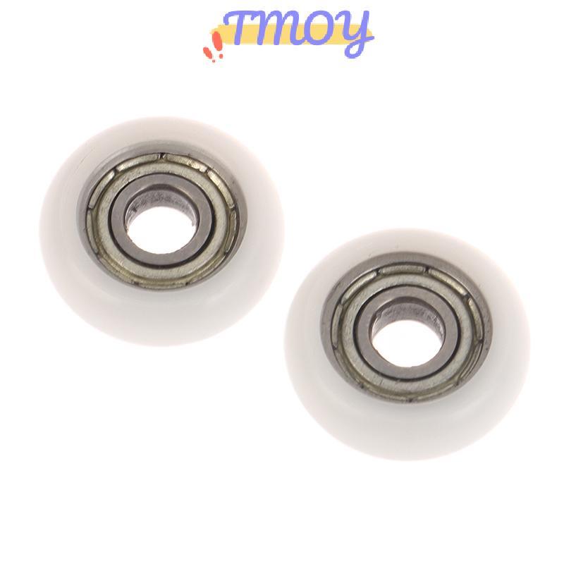 TMOY 2 Chiếc 695ZZ 5x18x6mm POM Nylon Vòng Loại Con Lăn Bánh Xe POM Bọc 695ZZ Mang Ròng Rọc Bánh Xe 