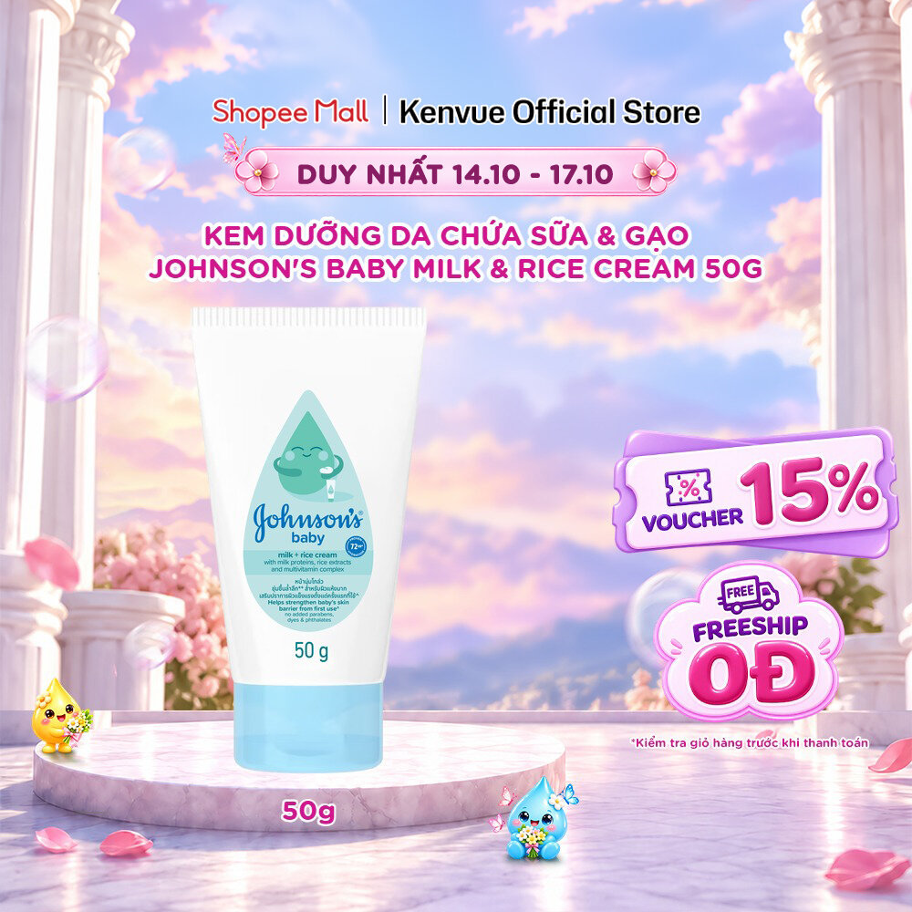 Kem dưỡng da chứa sữa & gạo Johnson's Baby cream 50g