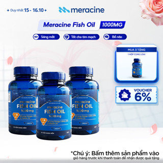 COMBO Viên Uống Dầu Cá Meracine Fish Oil 1000mg Bổ Sung Omega 3, Hỗ Trợ Sáng Mắt, Bổ Não, Bảo Vệ Tim Mạch (Hộp 90 Viên)
