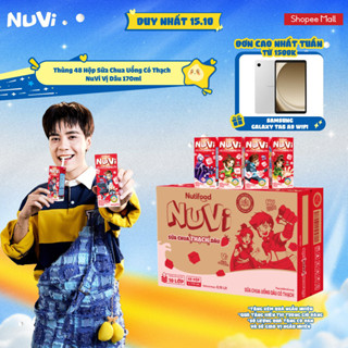 Thùng 48 Hộp Sữa Chua Uống Có Thạch NuVi Vị Dâu 170ml