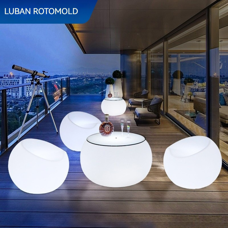 Clear Bar KTV Luminous Table and Chairs Outdoor Rechargeable Waterproof Bar Furniture Luminous Coffe