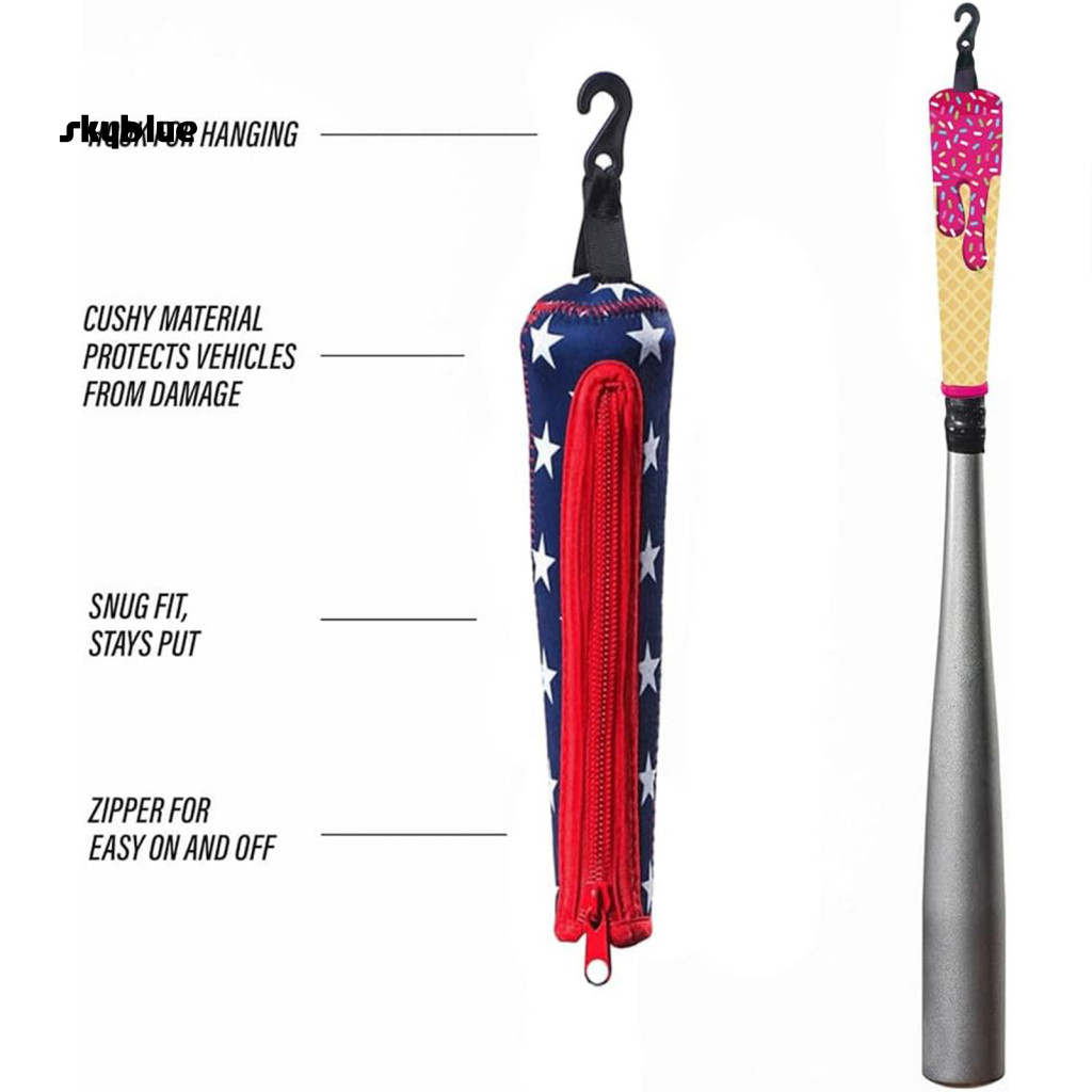 [Sy] Coaching Mat Surface Protector Baseball Bat Handle Cover Bat Handle Cover Sleeve with Zipper fo