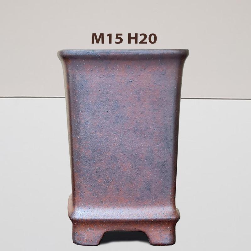 Chậu vuông cao mini da báo, chậu bonsai, chậu cảnh gốm tàu, gốm tàu tử sa, gốm tàu cao cấp, chậu gốm