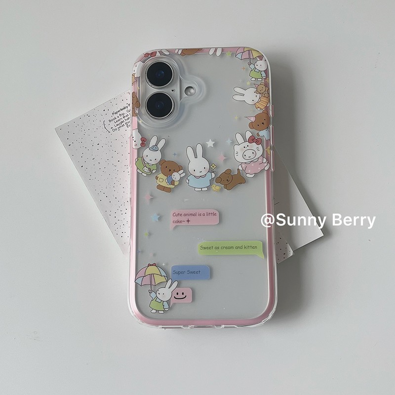 Ốp Điện Thoại Trong Suốt Bunny Play Chống Rơi Cho iPhone 16 Promax 15 Promax 11 12 13 Pro14plus 11pr