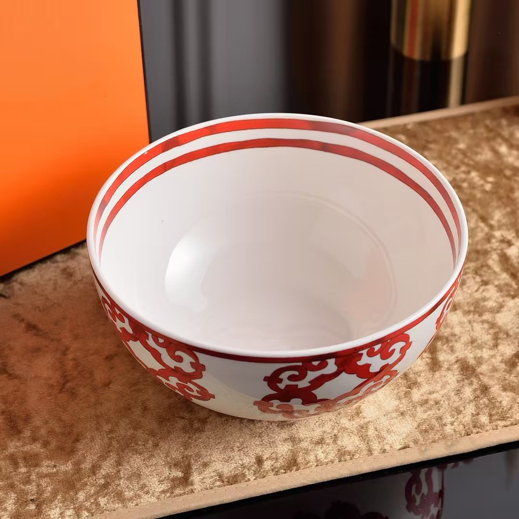 FVVX Large bone china soup bowl, salad bowl, home-use ramen bowl, luxury restaurant use