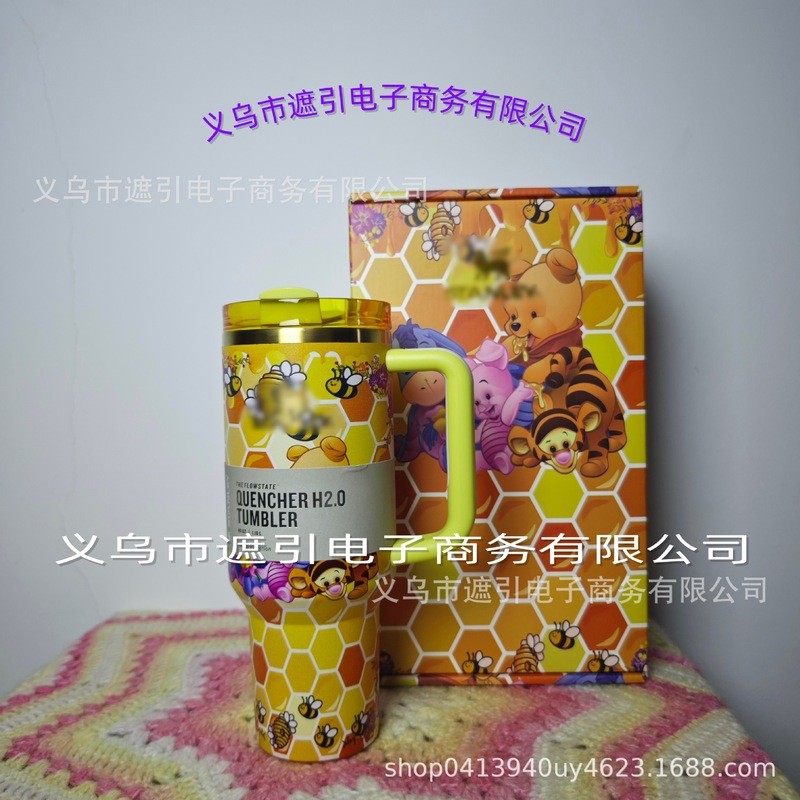 Stanley Đồng Thương Hiệu Jennie40oz Thermos Cup Ô Tô Ống Hút Dung Tích Lớn Có Tay Cầm Ice Master Cup