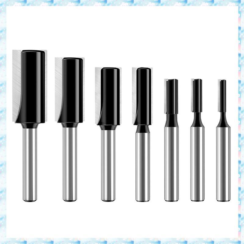 [R Q M U] Bộ bit định tuyến thẳng 7Pc 1 / 4 Shank, Bit thẳng Dado, Cut Dia 1 / 8in, 5 / 32in, 3 / 16