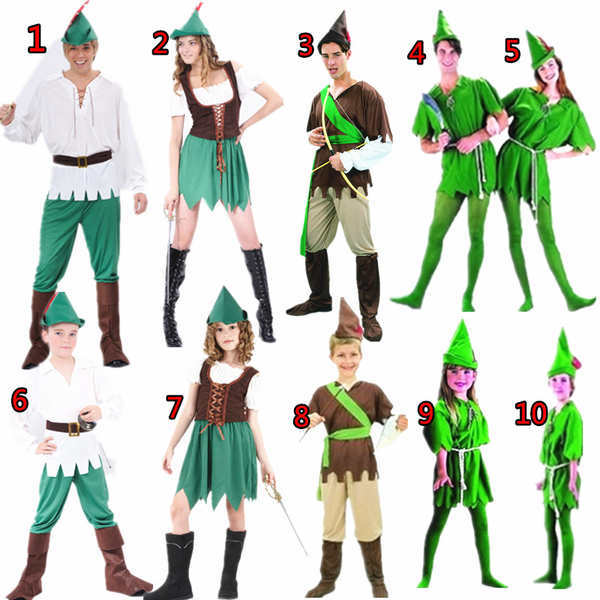Halloween mới Cosplay Ireland St. Ngày Patrick Người Lớn Nam Nữ Peter Pan Trẻ Em Robin Han Trang Phụ